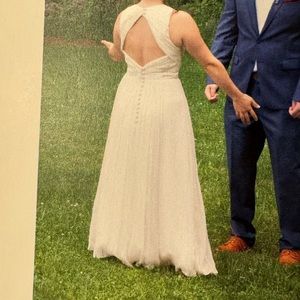 J.Crew Silk Ivory Sweetheart Neckline Button Back Wedding Bridal Dress size 6